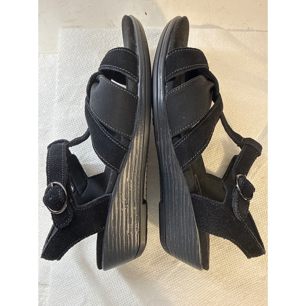 Orthofeet Black Orthopedic Comfort Wedge Sandals Womens 9 Medium 62037 B9 - Picture 4 of 10